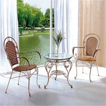 Y826-1 鐵藤休閒圓桌+鐵藤休閒椅