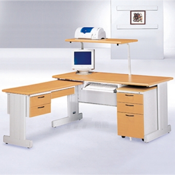 698-1木紋秘書桌(整組、含上架)